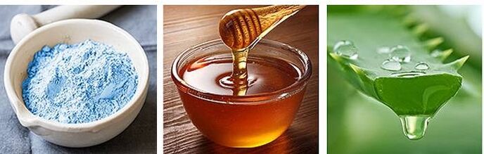 Blo Lehm, Hunneg an Aloe Jus fir Réckschmerzen ze behandelen