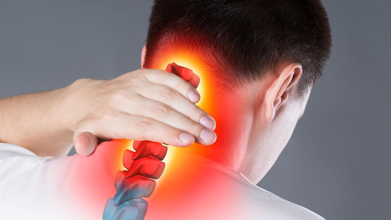 Hals Schmerz wéinst Osteochondrose